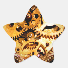 Adesivo Estrela coração de steampunk