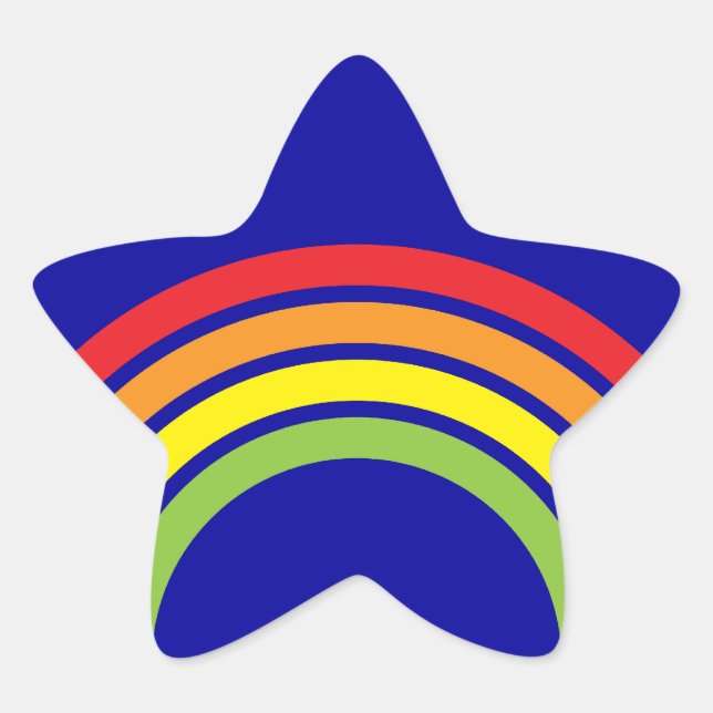 Adesivo Estrela coração do arco-íris retrô (Frente)