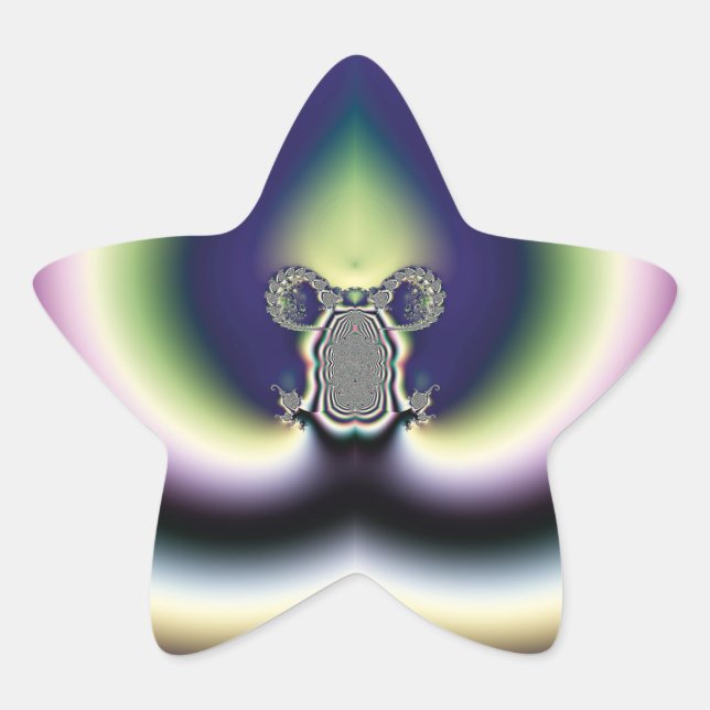Adesivo Estrela Coração Psicodélico (Frente)