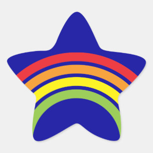Adesivo Estrela coração retro do arco-íris