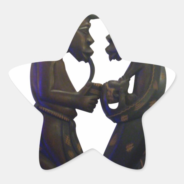 Adesivo Estrela Corações Africanos em Pares: Um Momento Linda (Frente)