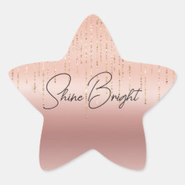 Adesivo Estrela Cordões Glam Dourado Rosa
