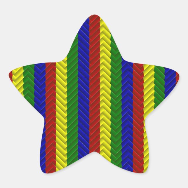 Adesivo Estrela Cores Primárias Herringbone (Frente)
