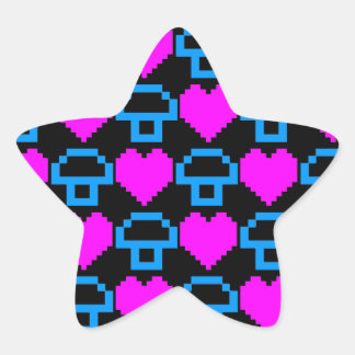 Adesivo Estrela Corey Tiger 80s Cogumelos Corações 8-bit