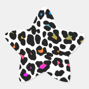 Adesivo Estrela Corey Tiger 80s Manchas de Leopardo (Branco)