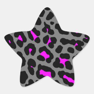 Adesivo Estrela Corey Tiger 80s Manchas de Leopardo (Cinza)