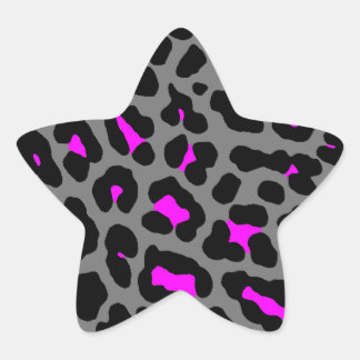 Adesivo Estrela Corey Tiger 80s Manchas de Leopardo (Cinza)