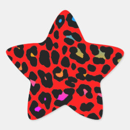 Adesivo Estrela Corey Tiger 80s Manchas Leopardo (Vermelho)