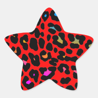 Adesivo Estrela Corey Tiger 80s Manchas Leopardo (Vermelho)