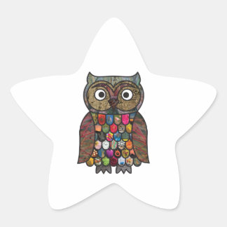Adesivo Estrela Coruja de Patchwork