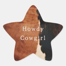 Adesivo Estrela Couro de Vaca Falso Preto Marrom Sudoeste
