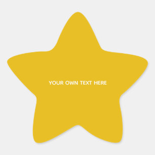 Adesivo Estrela Crie Seu Próprio Design Amarelo Personalizado