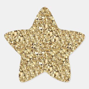 Adesivo Estrela Cristal de Druzy - cor do ouro amarelo