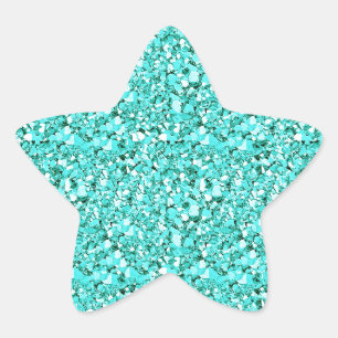 Adesivo Estrela Cristal Druzy - azul aquamarino