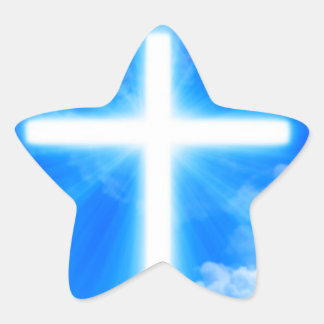 Adesivo Estrela Cristão Personalizável da Cruz de Jesus Cristo Cla