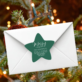 Adesivo Estrela Custom Holiday Return Address Label 