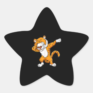 Adesivo Estrela Dabbing Tiger Squad Futebol Mascot Engraçado Dab