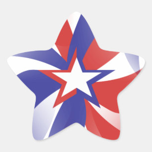 Adesivo Estrela Dazzle Me Patriotic Red White e Blue Stickers