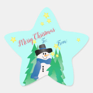 Adesivo Estrela De Artsy Snowman