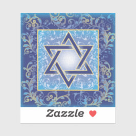 Adesivo Estrela de David Blue Dourado Sticker