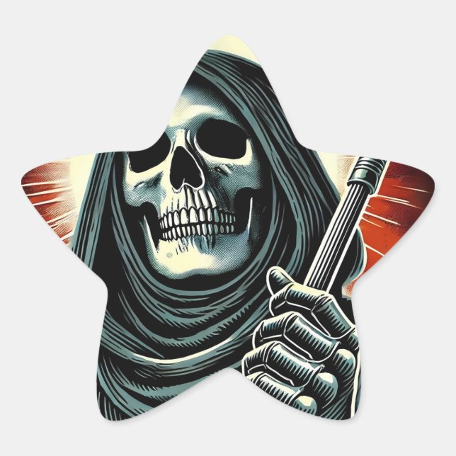Adesivo Estrela death character illustration (Frente)