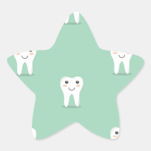 Adesivo Estrela Dente feliz Kawaii