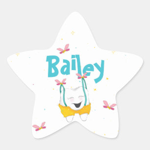 Adesivo Estrela Dente Mágica em Suspendedores Personalizados em Az