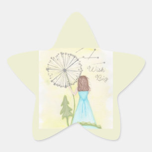 Adesivo Estrela Deseje uma garotinha dandelion