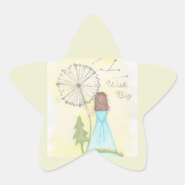 Adesivo Estrela Deseje uma garotinha dandelion