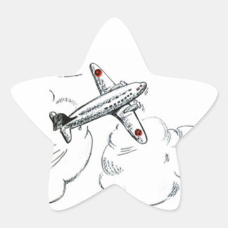 Adesivo Estrela Desenho do Avião Vintage | Favor do Partido da Avi