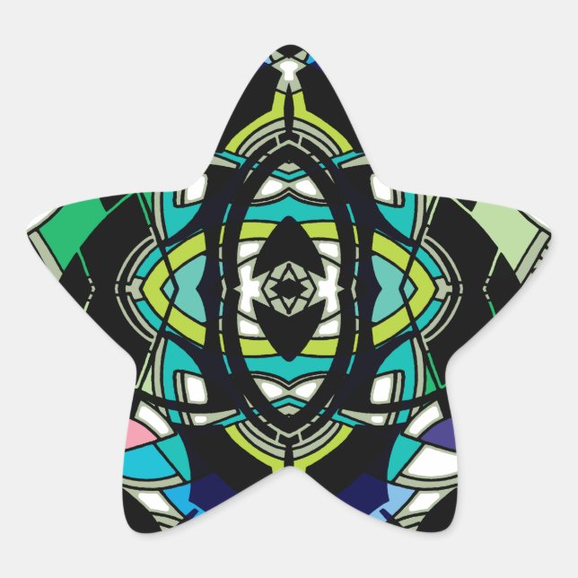Adesivo Estrela Desenho Xadrez (Frente)