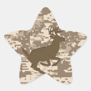 Adesivo Estrela Desert Beige Digital Camouflage Deer Camo Patterno