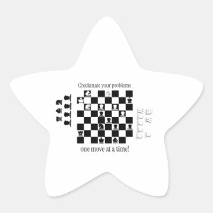 Adesivo Estrela Design Clássico Inspirado no Xadrez