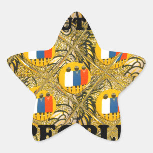 Adesivo Estrela Design de Arte Étnica Africana: Belas Pessoas