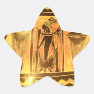 Adesivo Estrela Design de Arte Étnica da África ouro