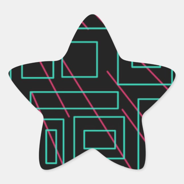 Adesivo Estrela design de fundo preto (Frente)