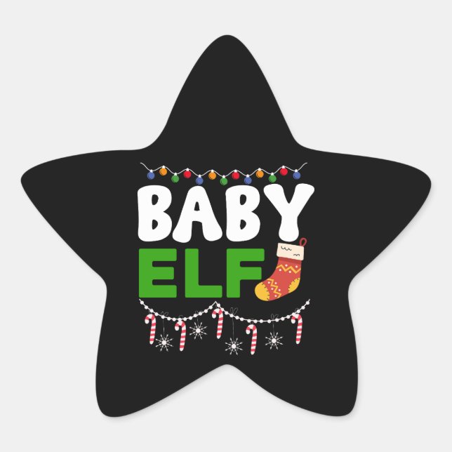 Adesivo Estrela Design de Natal de Elfo Bebê-84608 (Frente)