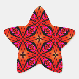 Adesivo Estrela Design de Starburst Vermelho
