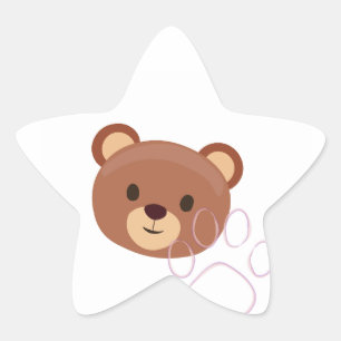 Adesivo Estrela Design de Urso Cortado