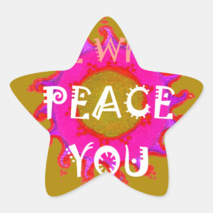 Adesivo Estrela Design de vetor inspirador "Peace Be With You"