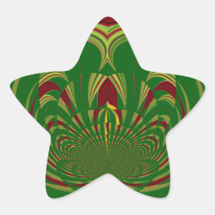 Adesivo Estrela Design do Padrão Floral Verde-Étnico Africano