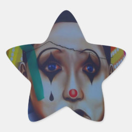 Adesivo Estrela Design do Palhaço de Carnaval