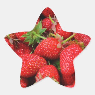 Adesivo Estrela Design fresco vermelho das morangos