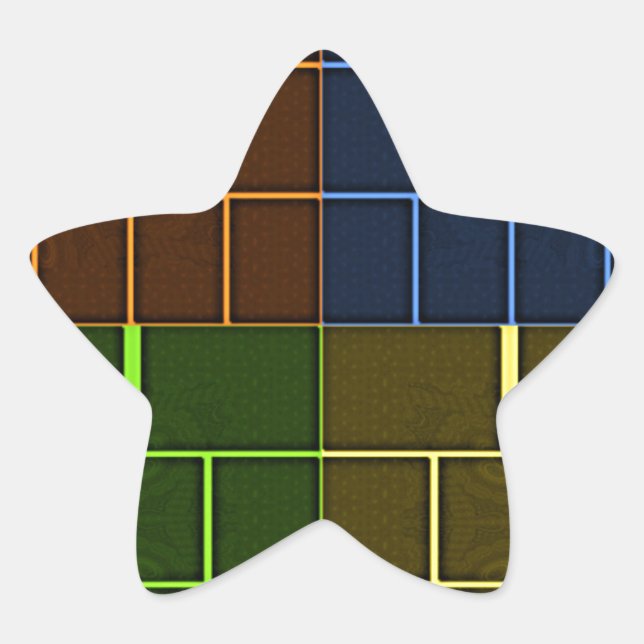 Adesivo Estrela Design geométrica maravilhosa da cor do arco-íris (Frente)