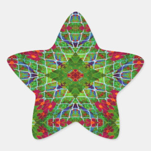 Adesivo Estrela Design Geométrico Vermelho e Verde