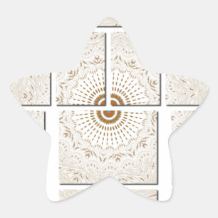 Adesivo Estrela Design minúsculo neutro de bege geométrico