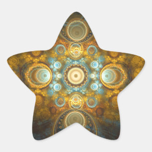 Adesivo Estrela Design oriental dourado