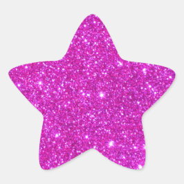 Adesivo Estrela Design personalizável de brilho rosa brilhante