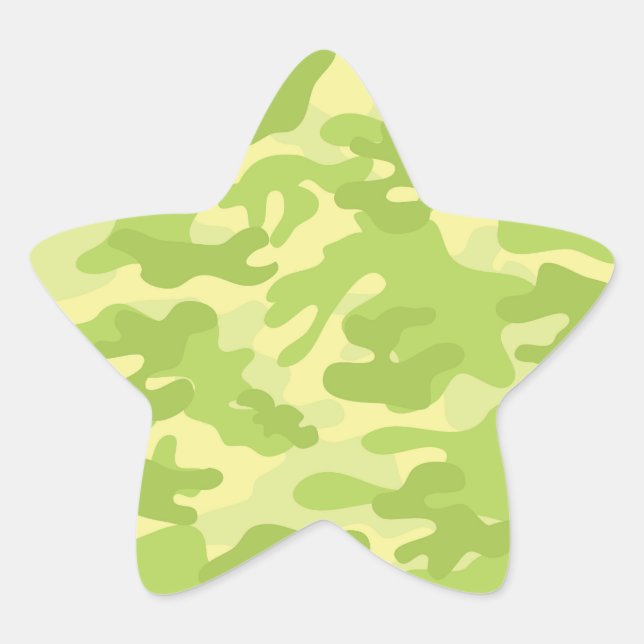 Adesivo Estrela Design Verde Camo (Frente)