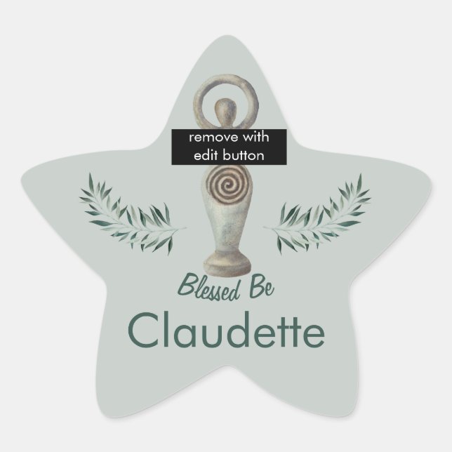 Adesivo Estrela Deusa Pagã Personalizada (Frente)